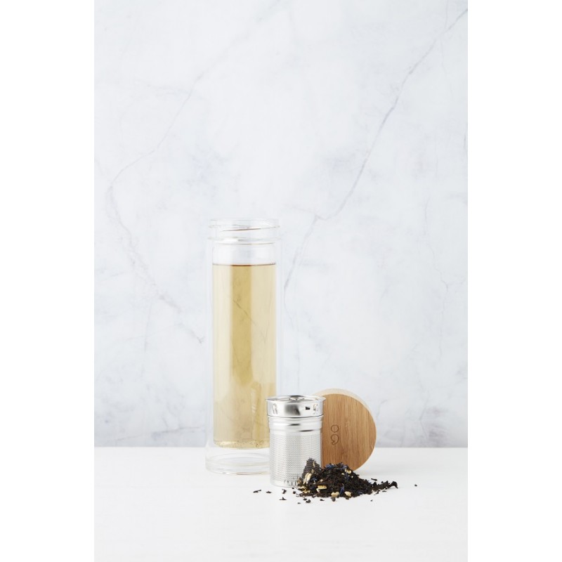 Bouteille à Thé Verre Double Paroi avec Infuseur Inox 420 ml  - Point Virgule