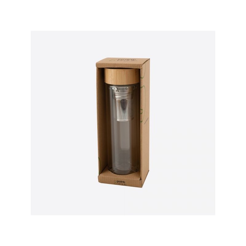 Bouteille à Thé Verre Double Paroi avec Infuseur Inox 420 ml  - Point Virgule