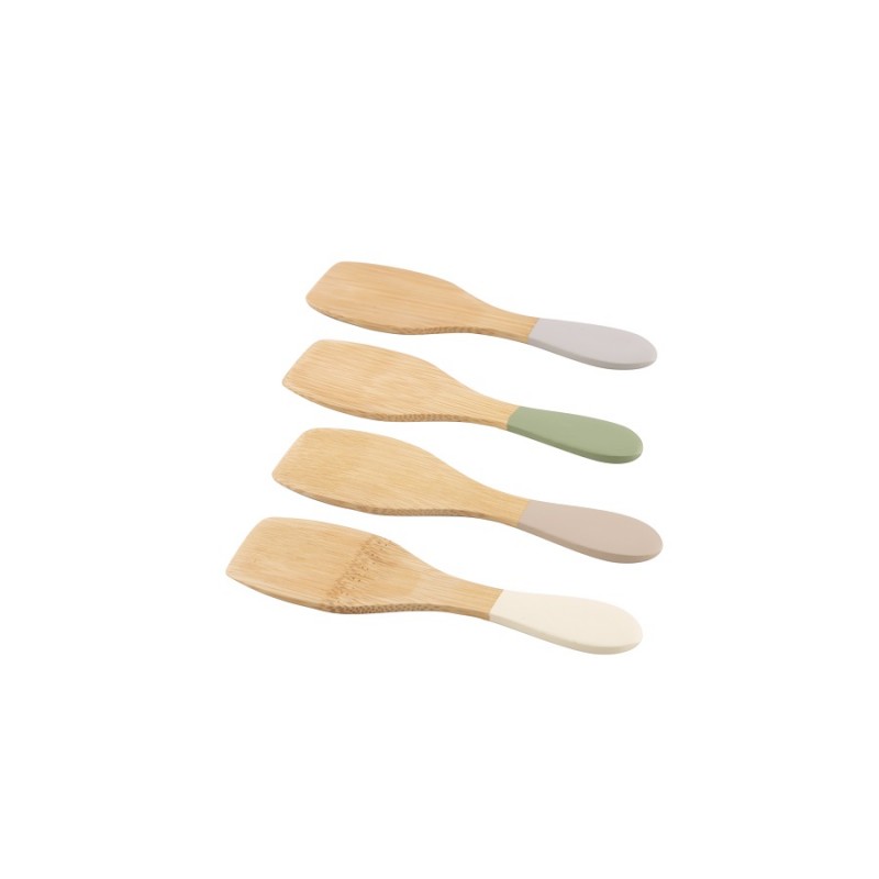 Point Virgule - Bambou Spatules à Raclette 13 cm 4 pcs - Les Secrets du Chef