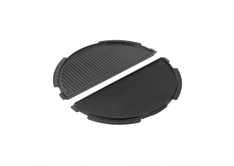 Halve Plancha gietijzeren kookplaat Voor Barbecue Large - Big Green Egg