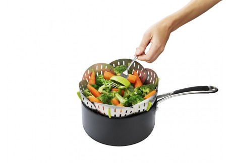 Bloom Steel Opvouwbare Anti-Kras Stoommand RVS - Joseph Joseph