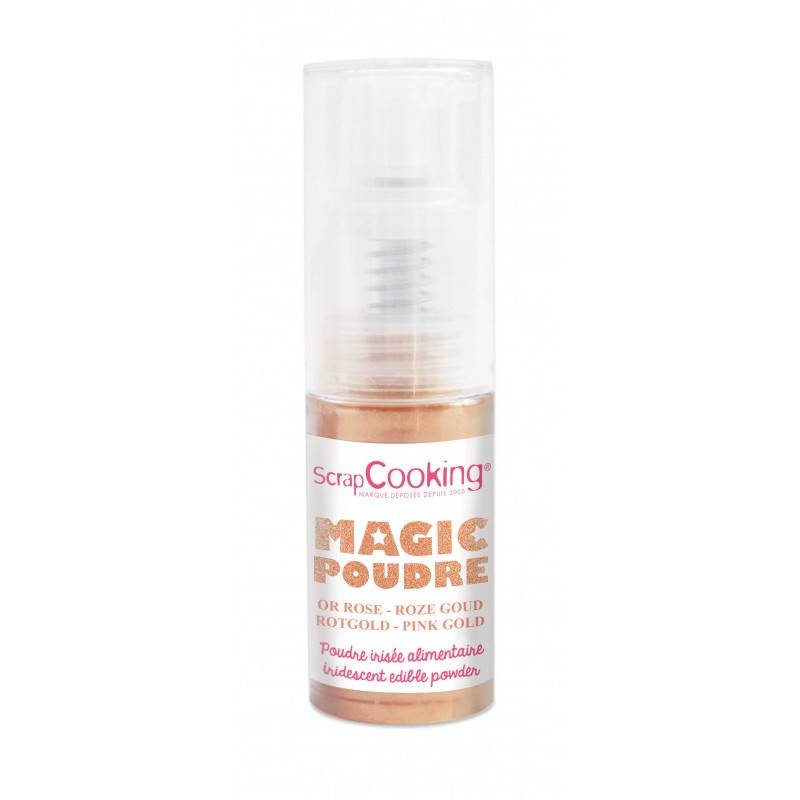 Magic Spray Poudre Pailletée Alimentaire Rose Gold 7 g  - Scrapcooking