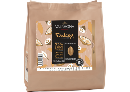 Chocolat Blond Dulcey 35% Fèves Sachet 1 kg - Valrhona