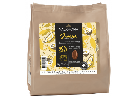 Chocolat au Lait Jivara 40% Sac Fèves 1 kg - Valrhona
