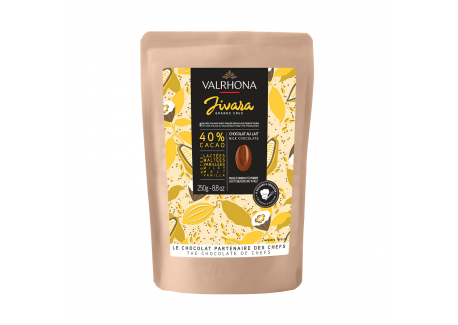 Chocolat au Lait Jivara 40% Sachet Fèves 250 g - Valrhona