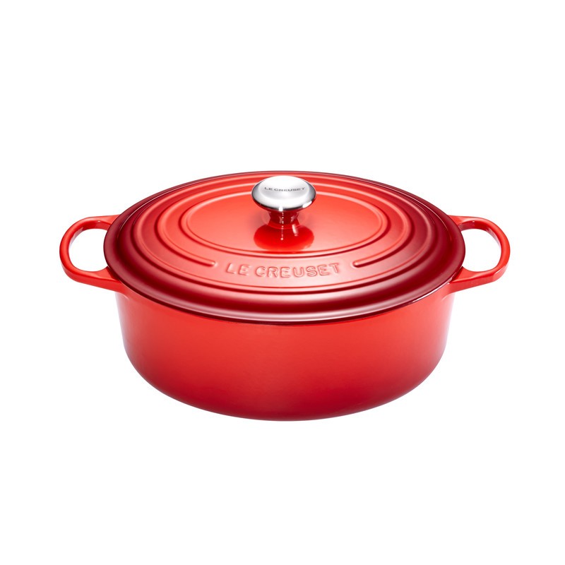 Le Creuset - Cocotte Signature Ovale 6,3 L Rouge Cerise (31 cm) - Les  Secrets du Chef