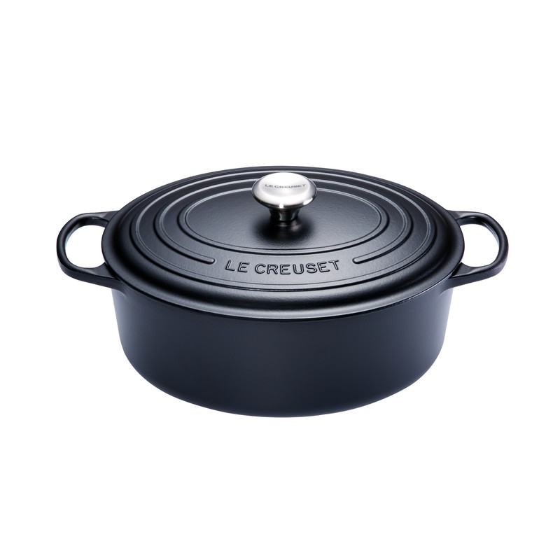 Cocotte ovale Fonte d'aluminium noir 31x25cm 6,3 litres