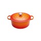 Cocotte Fonte Signature Ronde 2,4 L Orange Volcanique (20 cm) - Le Creuset