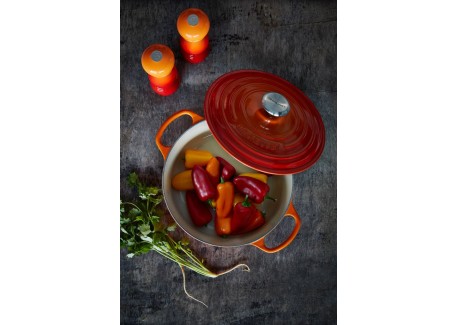 Cocotte Ronde Le Creuset Orange Volcanique - 22 Cm (N°8) - Occasion Vintage