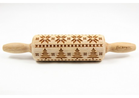 Rouleau à Empreintes en Bois Scandinavian Christmas 23 cm - Folkroll