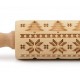 Gedessineerde Houten Deegrol Scandinavian Christmas voor Kerstkoekjes 23 cm - Folkroll