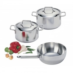 Apollo 7 Primeur Batterie de cuisine Casseroles Inox 3 pcs - Demeyere Apollo 7 Primeur Batterie de cuisine Casseroles Inox 3 pcs - Demeyere