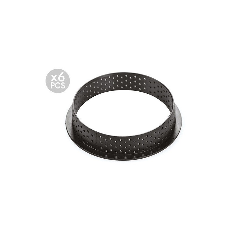 Moule à Tarte Silicone 3D Silikomart "Cabossa" - 6 Cavités En Forme De Gousse De Cacao - Kit Avec Presse-découpe Et Anneaux Perforés