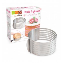 Cercle à Génoise Extensible en Inox Hauteur 8,5 cm - Scrapcooking