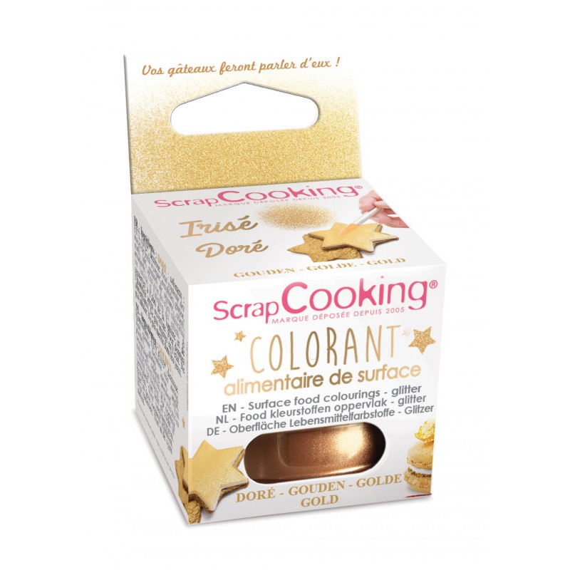 Scrapcooking - Colorant Alimentaire de Surface Or 5 g - Les