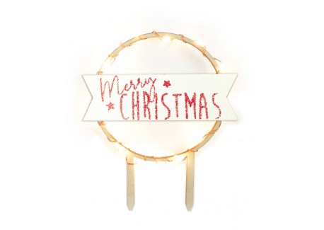 Houten Kerst Cake Topper "Merry Christmas" - Scrapcooking