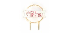 Houten Kerst Cake Topper "Merry Christmas"