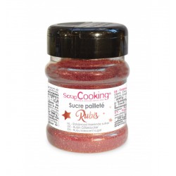 Sucre Pailleté Rouge Rubis 160 g - Scrapcooking
