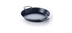 Black Steel Paellapan van Koolstofstaal met Handgrepen 38 cm