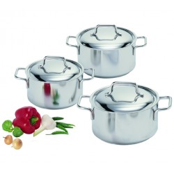 Apollo 7 Batterie de Cuisine Casseroles Inox 3 pcs - Demeyere Apollo 7 Batterie de Cuisine Casseroles Inox 3 pcs - Demeyere
