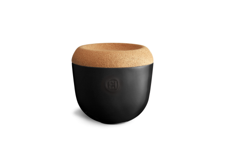 Knoflookpot met Deksel 1 L Mat Zwart Truffel - Emile Henry