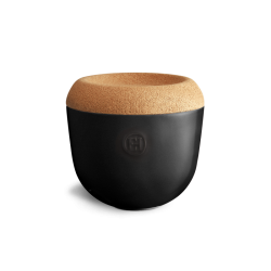 Knoflookpot met Deksel 1 L Mat Zwart Truffel - Emile Henry Knoflookpot met Deksel 1 L Mat Zwart Truffel - Emile Henry