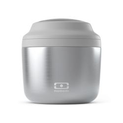 Element Bento LunchBox Geïsoleerd Zilvergrijs 550 ml - MonBento Element Bento LunchBox Geïsoleerd Zilvergrijs 550 ml - MonBento