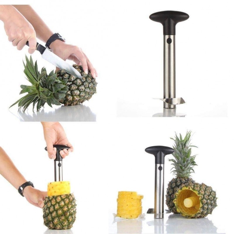 Vacuvin - Coupe Ananas Professionel avec Tranchoir Inox - Les