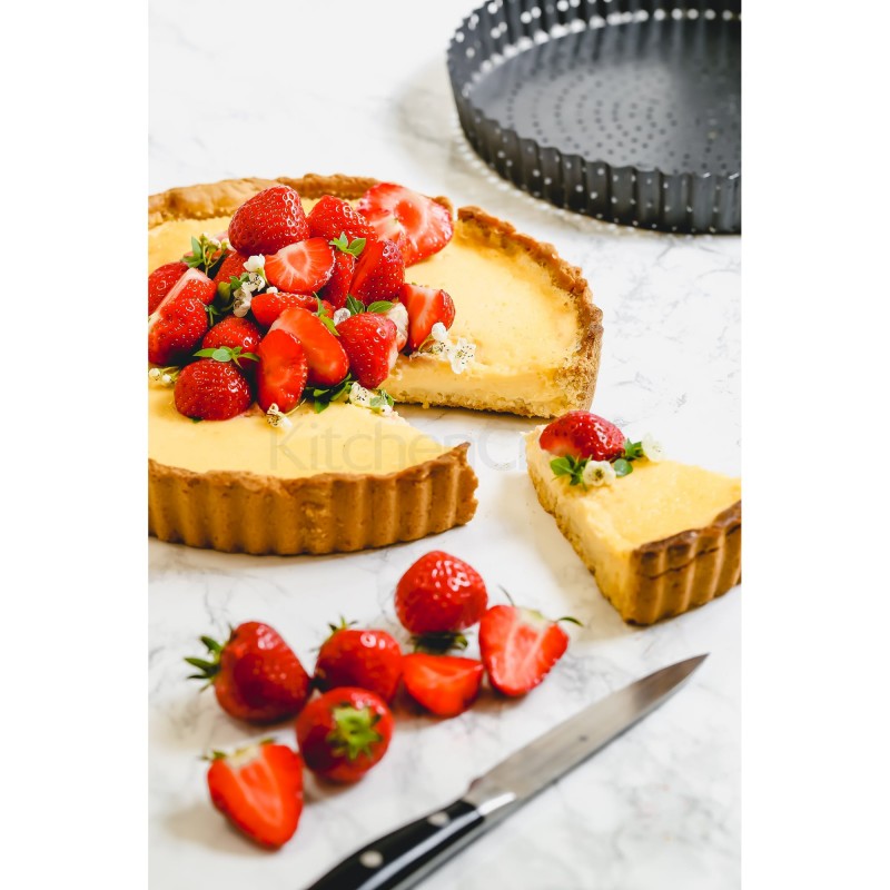 10 Pièces Moule à Tartelettes Noir Moule à Quiche Rond en Acier au