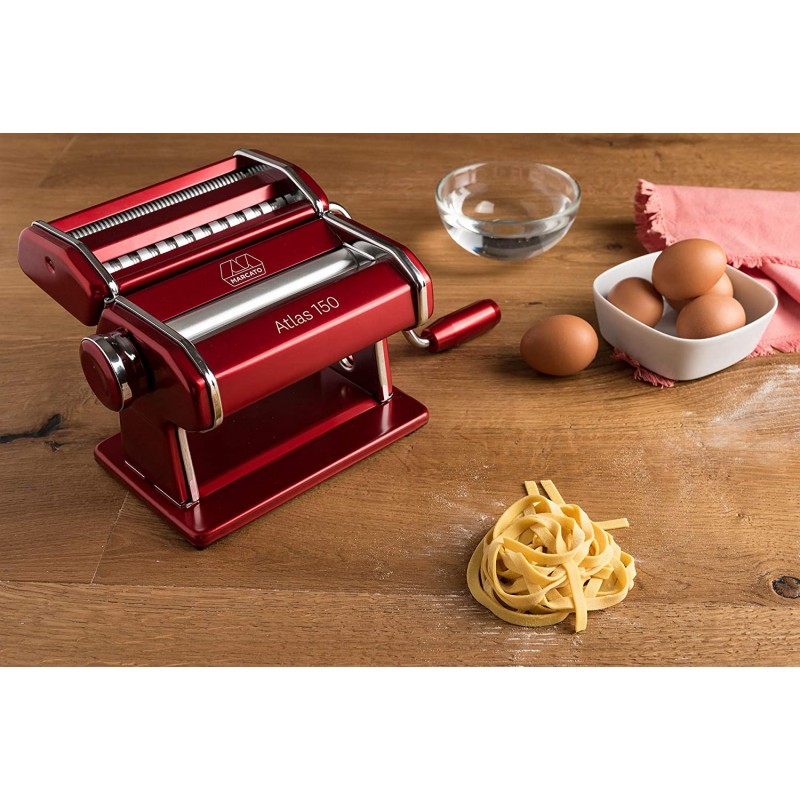 Atlas 150 Design Machine à Pâtes Manuelle Rouge  - Marcato