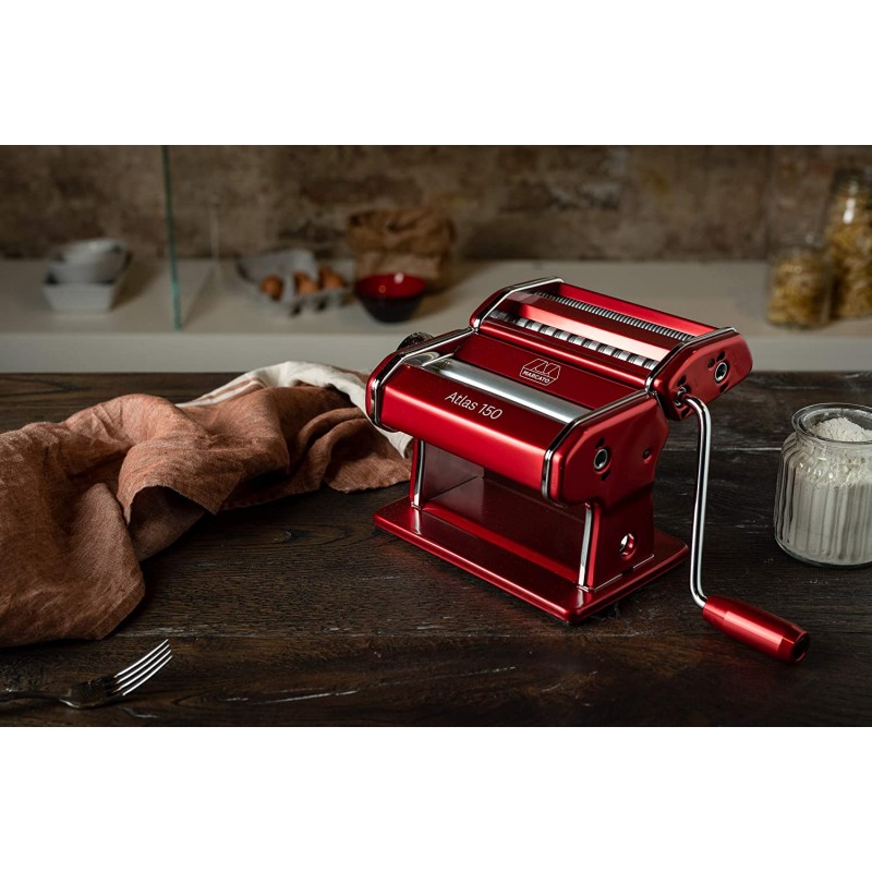 Atlas 150 Design Machine à Pâtes Manuelle Rouge  - Marcato