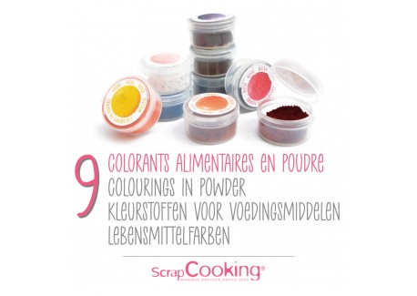 Kit Colorant Alimentaire en Poudre 15,8 g (x9) Scrapcooking -  , Achat, Vente