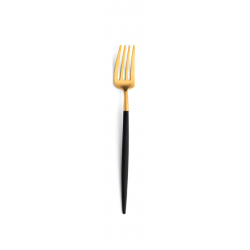 Goa Dessertvork Mat Goud  Zwarte Heft - Cutipol Goa Dessertvork Mat Goud  Zwarte Heft - Cutipol
