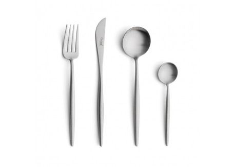 Moon Set Couverts 24 pcs Brossé + Coffret en Bois - Cutipol