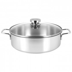 Apollo 7 Casserole Basse Inox avec Couvercle en Verre 28 cm  - Demeyere Apollo 7 Casserole Basse Inox avec Couvercle en Verre 28 cm  - Demeyere