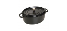 Cocotte Fonte Émaillée Ovale 31 cm Noir Mat 5,5 L