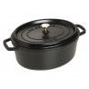 Cocotte Fonte Émaillée Ovale 31 cm Noir Mat 5,5 L