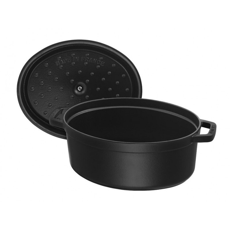 Cocotte Fonte Émaillée Ovale 31 cm Noir Mat 5,5 L - Staub