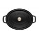 Geëmailleerde Ovale Gietijzeren Braadpan 31 cm Mat Zwart 5,5 L - Staub