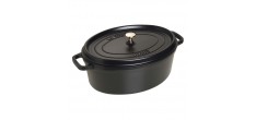 Geëmailleerde Ronde Stoofpot 37 cm Mat Zwart 8 L