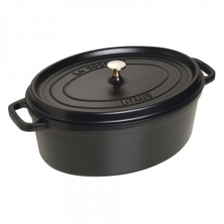 Geëmailleerde Ronde Stoofpot 37 cm Mat Zwart 8 L - Staub