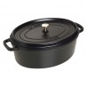 Cocotte Fonte Émaillée Ovale 37 cm Noir Mat 8 L