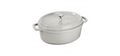 Cocotte Fonte Ovale 31 cm Blanc Truffe 5,5 l