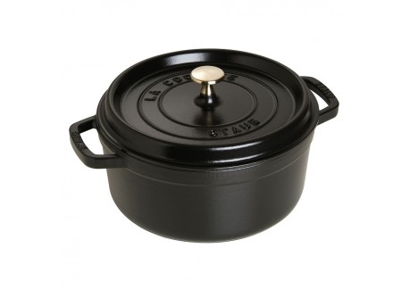 Geëmailleerde Ronde Stoofpot 24 cm Mat Zwart 3,8 L - Staub
