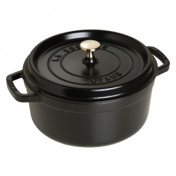 Geëmailleerde Ronde Stoofpot 24 cm Mat Zwart 3,8 L - Staub