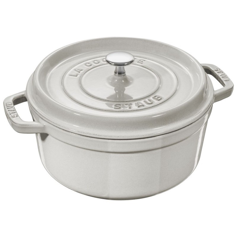 Cocotte Fonte Émaillée Ronde 26 cm Truffe Blanche 3,8 L  - Staub