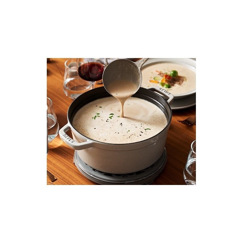 Cocotte en fonte ovale 31cm truffe blanche