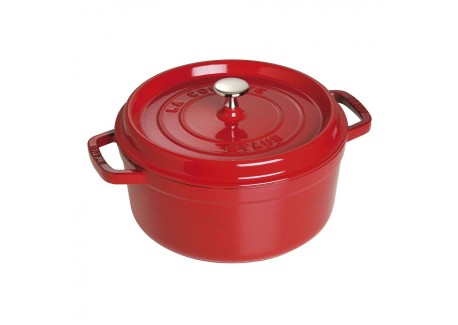 Geëmailleerde Ronde Stoofpot 26 cm Kersenrood 5,2 L - Staub