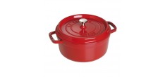 Cocotte en Fonte Émaillée Ronde 26 cm Rouge Cerise 5,2 L 