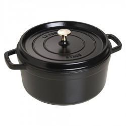 Geëmailleerde Ronde Stoofpot 26 cm Mat Zwart 5,2 L - Staub